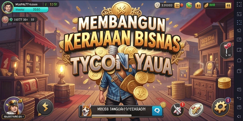 Screenshot gameplay MUSTANG77 menampilkan simulasi bisnis yang menarik.