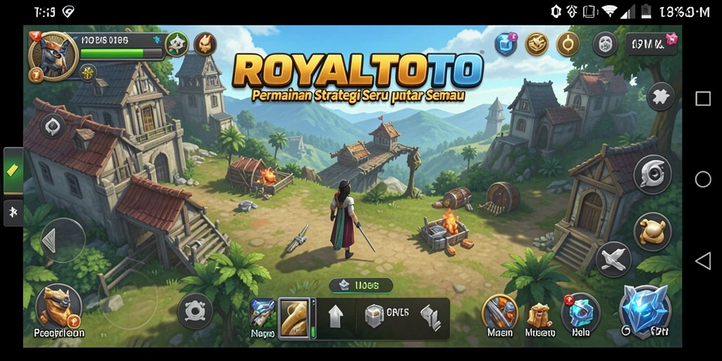 Tangkapan layar utama ROYALTOTO menunjukkan aksi strategi yang mendebarkan dan gameplay yang seru.