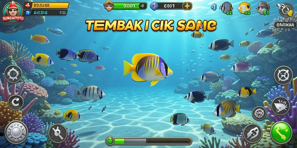Tangkapan layar gameplay SUNGAITOTO yang menampilkan aksi tembak ikan seru.
